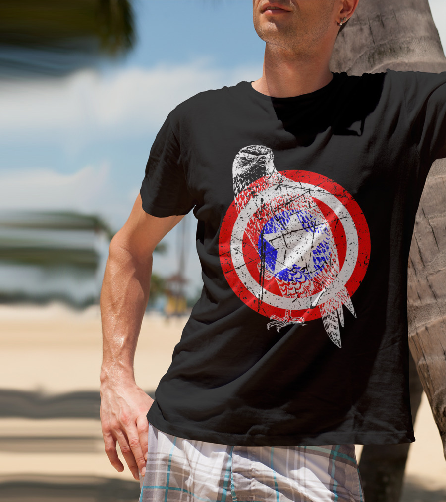 Falcon Shield Star Emblem America T-Shirt