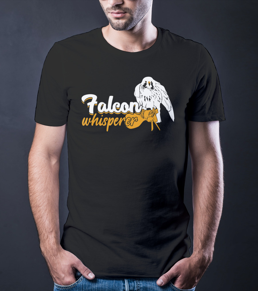 Falcon Whisperer Falconer’s Companion Bird Glove Emblem T-Shirt