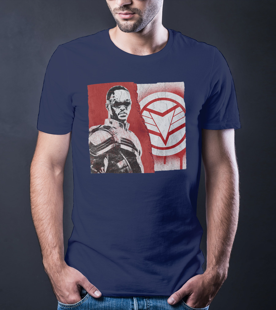 Marvel Sam Wilson The Falcon And The Winter Soldier Red White Emblem T-Shirt