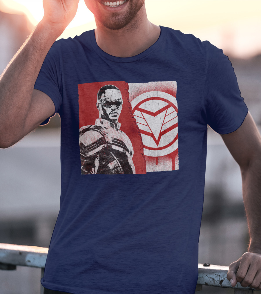 Marvel Sam Wilson The Falcon And The Winter Soldier Red White Emblem T-Shirt