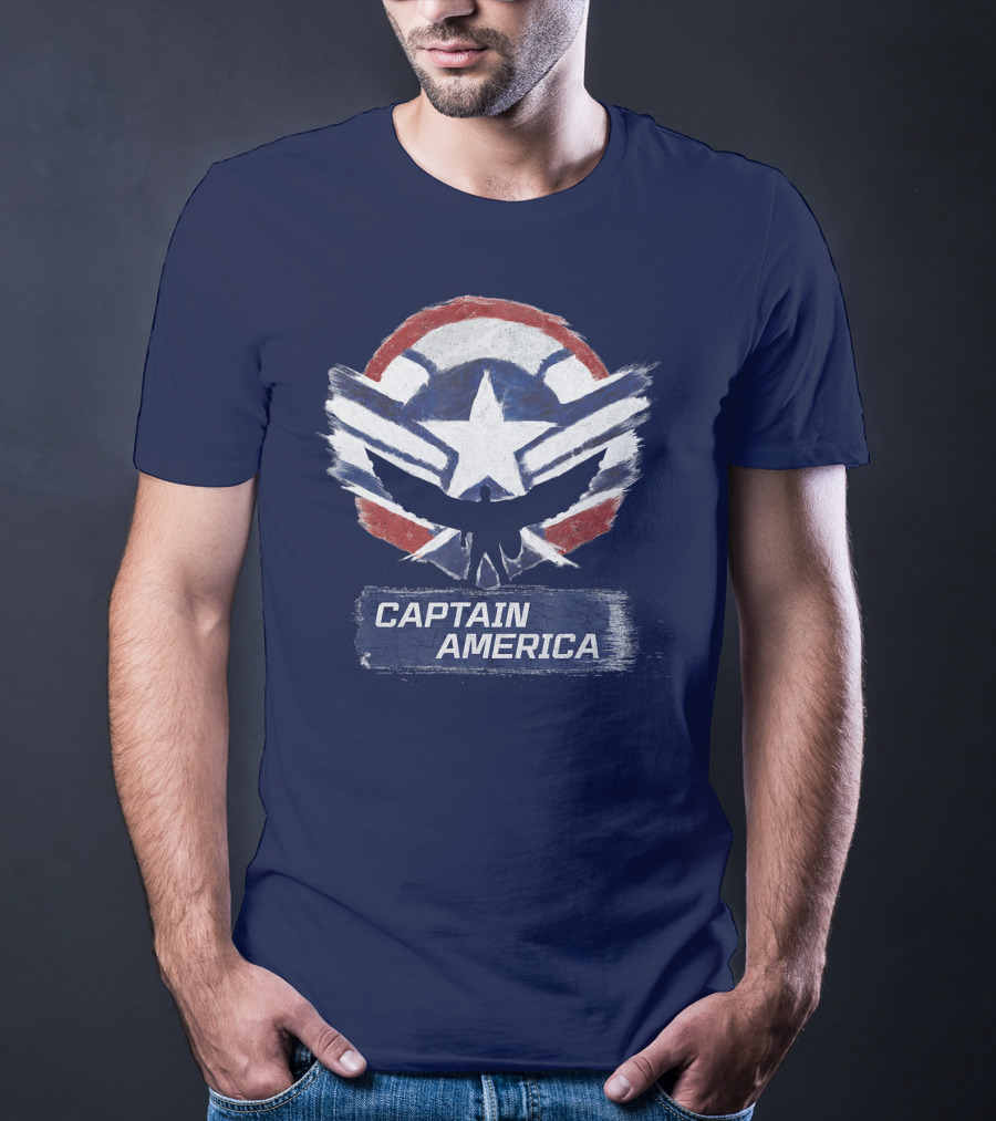 Marvel The Falcon The Winter Soldier Captain America Shield Chalk T-Shirt
