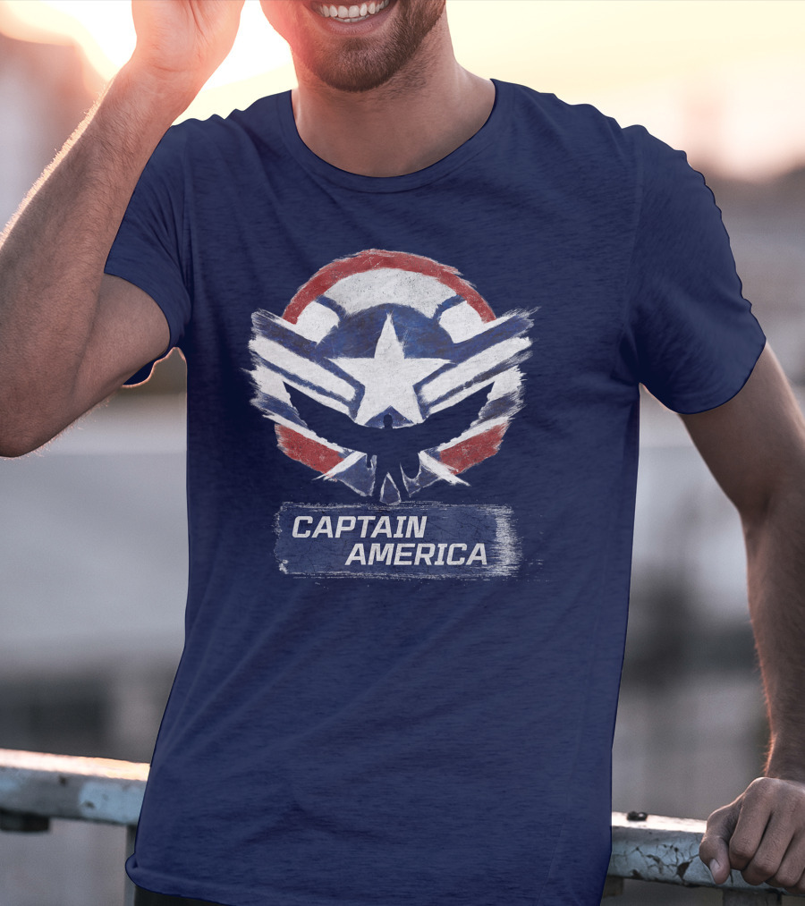 Marvel The Falcon The Winter Soldier Captain America Shield Chalk T-Shirt