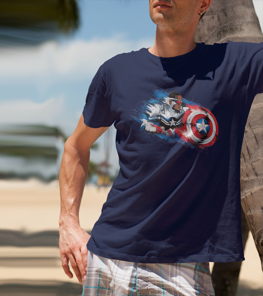 Marvel The Falcon Winter Soldier Captain America Shield Action T-Shirt