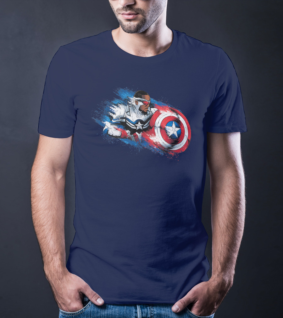 Marvel The Falcon Winter Soldier Captain America Shield Action T-Shirt