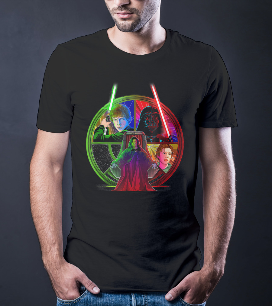 Star Wars Return Of The Jedi Exclusive Throne Room Luke Vader Emperor Leia T-Shirt