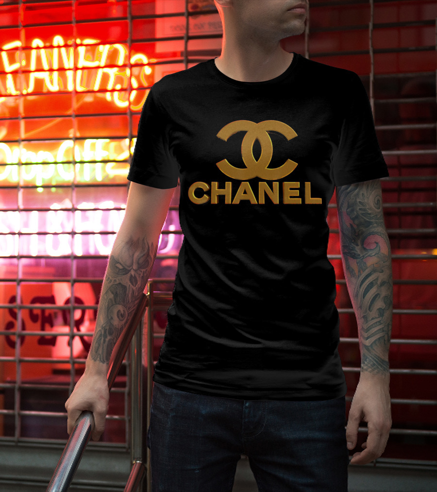 CHA.NEL Fashions Iconic Style Double C Gold T-Shirt