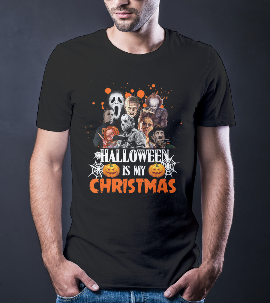 Halloween Is My Christmas Funny Horror Movies Characters T-Shirt