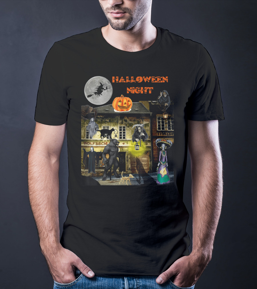 Halloween Night Haunted Classic Monsters House T-Shirt