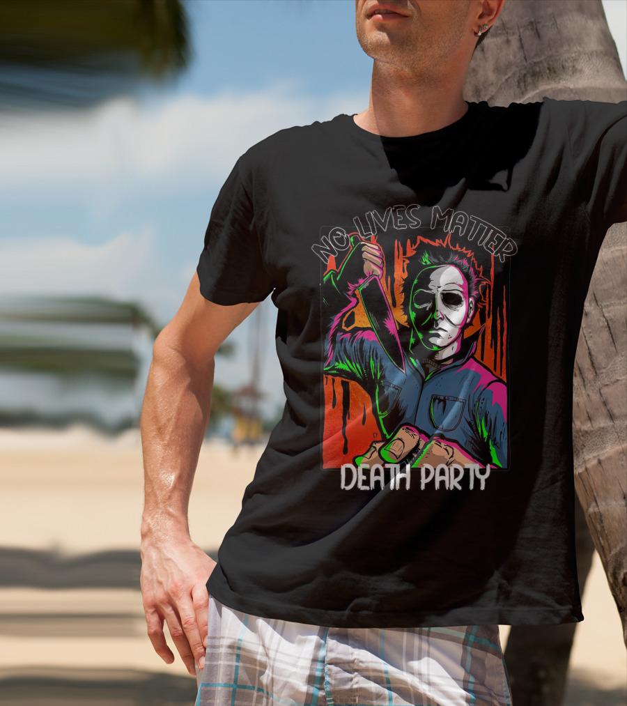 No Lives Matter Death Party Halloween Horror Character With Knife T-Shirt