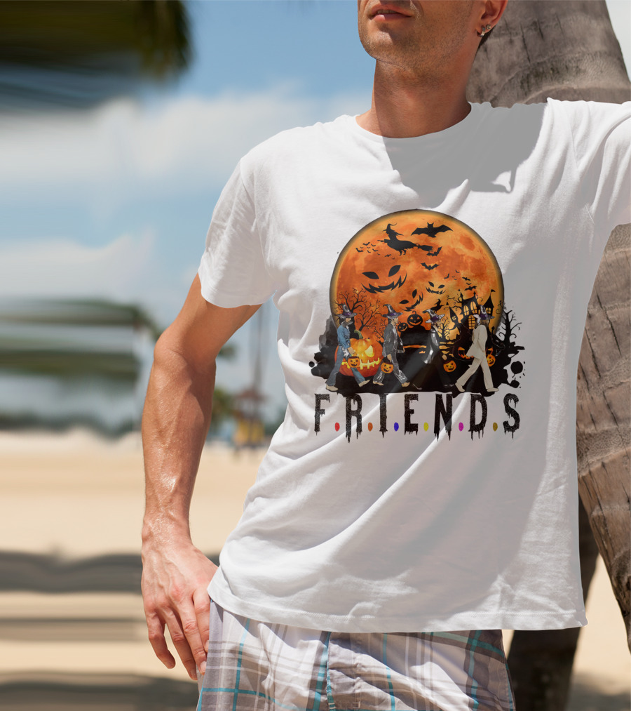 Halloween Friends Full Moon Walk With Characters Trick Or Treat T-Shirt