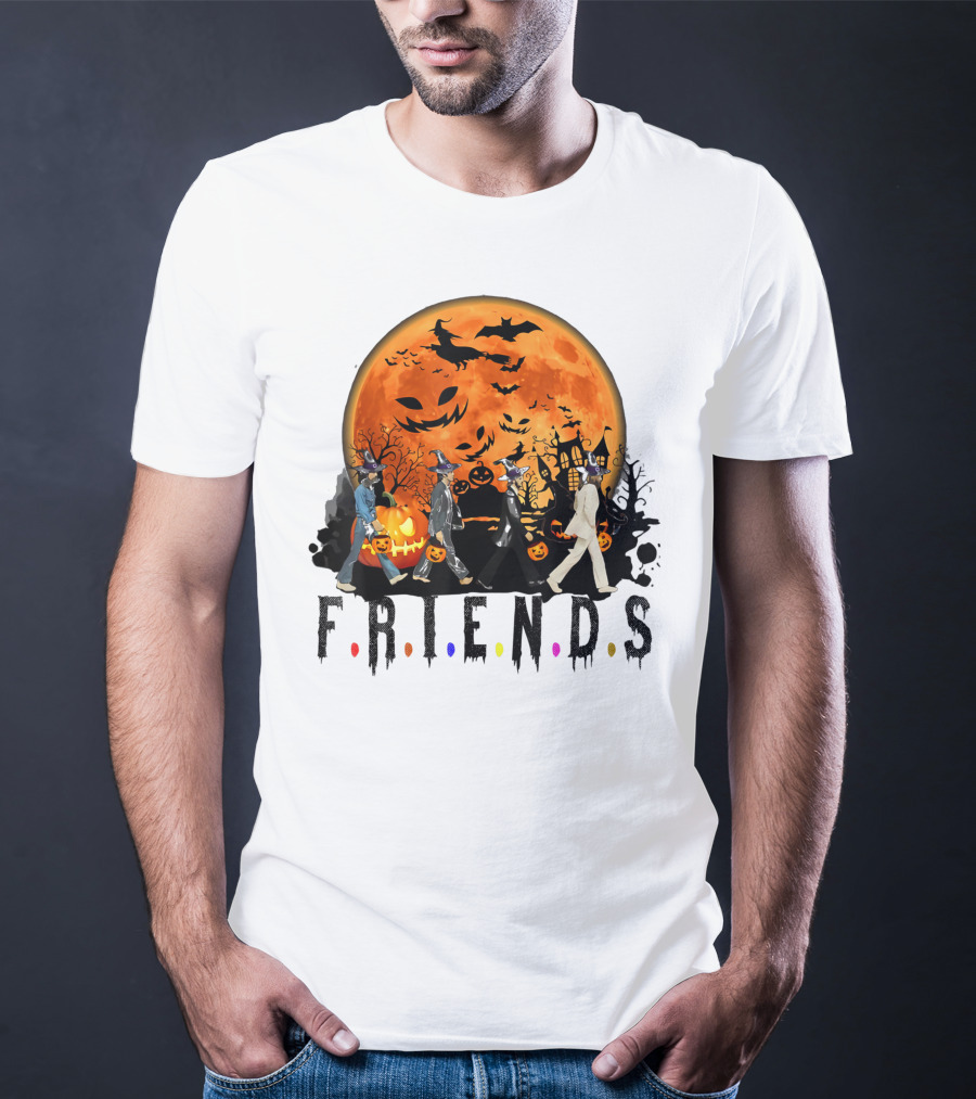Halloween Friends Full Moon Walk With Characters Trick Or Treat T-Shirt
