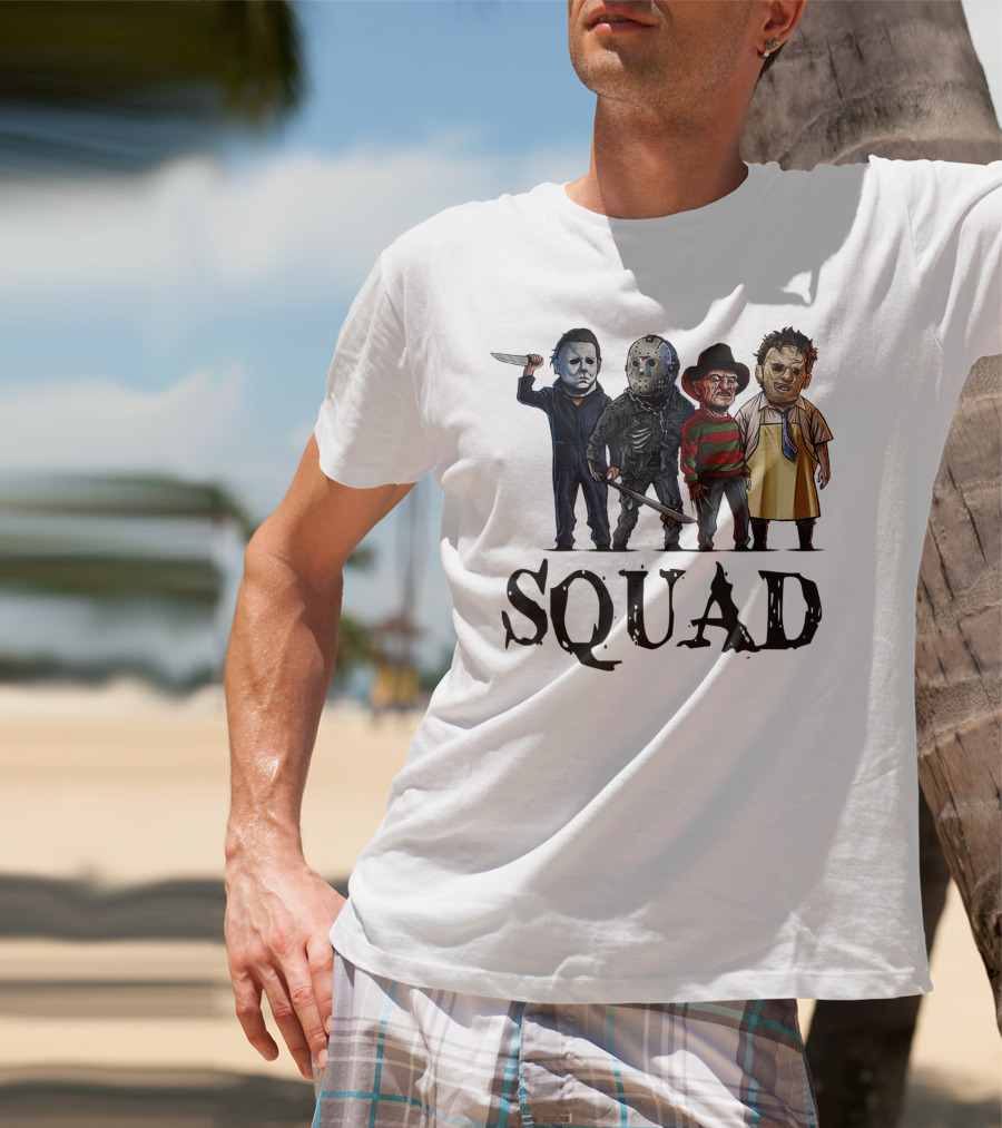 Halloween Horror Movies Fan Lover Squad Iconic Characters T-Shirt