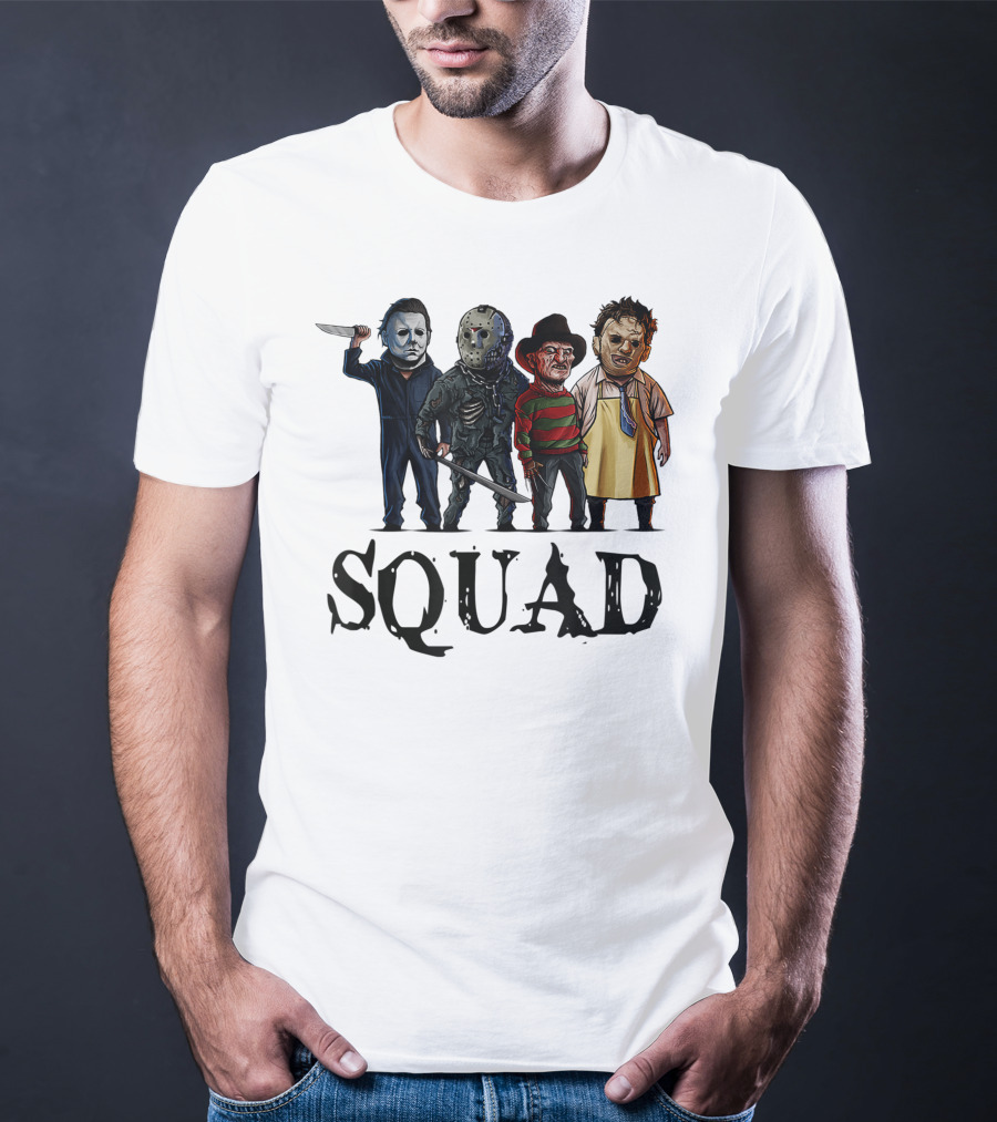 Halloween Horror Movies Fan Lover Squad Iconic Characters T-Shirt