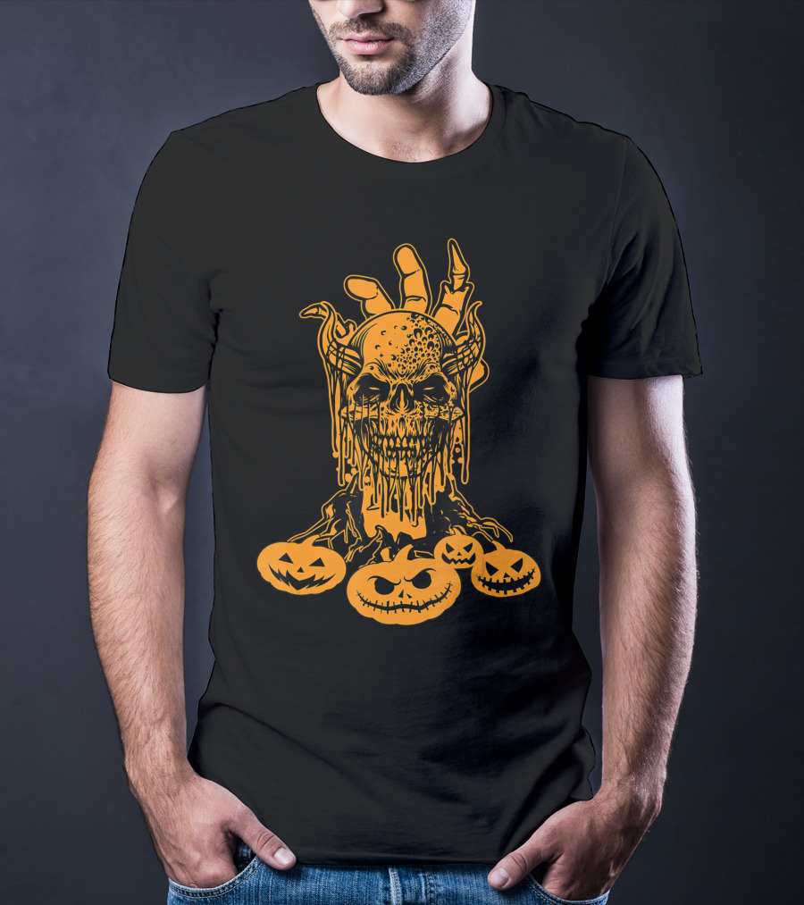 Happy Halloween Skull Horror Spooky Humorous Pumpkin Collection T-Shirt