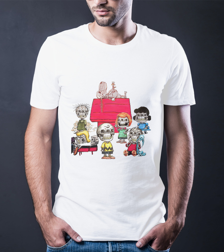Snoopy Family Halloween Skulls Peanuts Gang T-Shirt