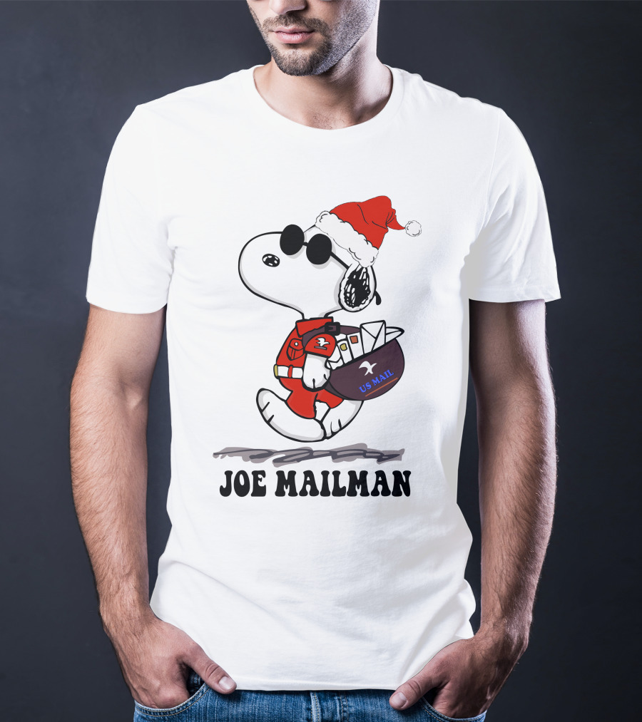 Joe Mailman Snoopy Santa Usps Holiday Delivery T-Shirt