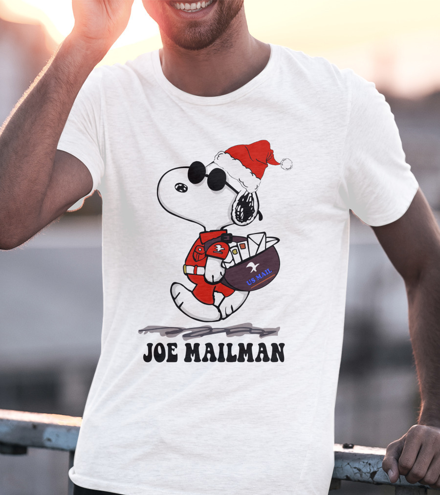 Joe Mailman Snoopy Santa Usps Holiday Delivery T-Shirt