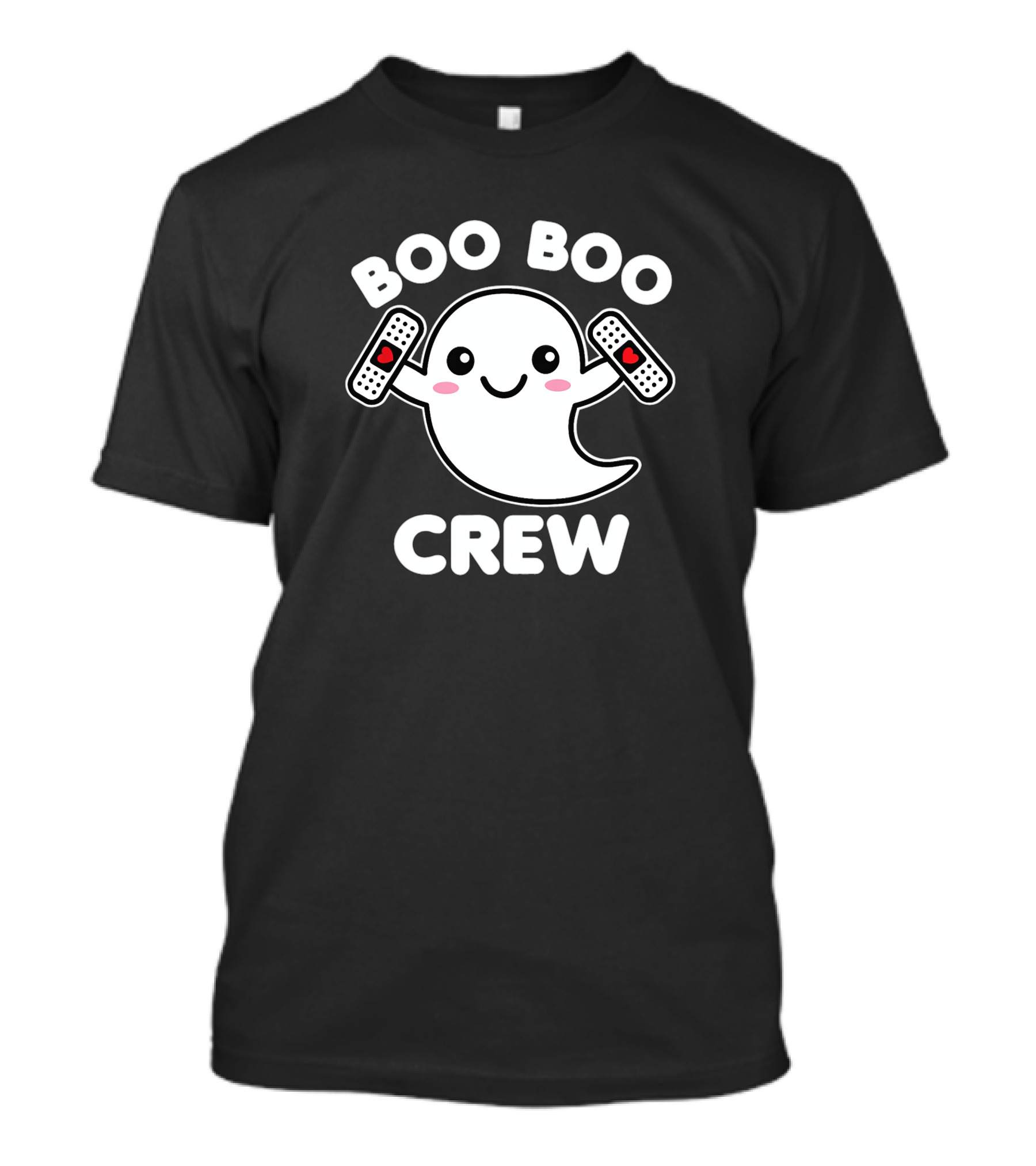 Boo Boo Crew Nurse Ghost Funny Kawaii Bandage Heart T-Shirt