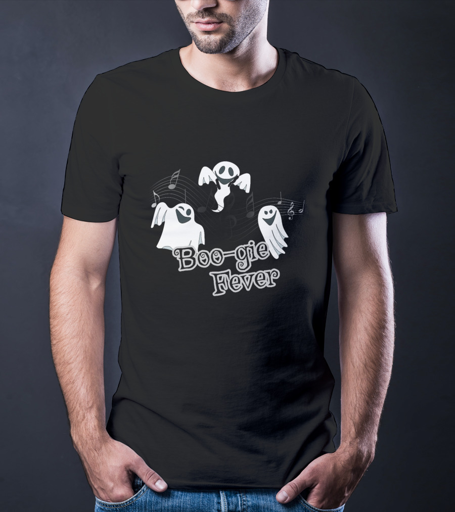 Boo-gie Fever Cute Ghost Halloween Music T-Shirt