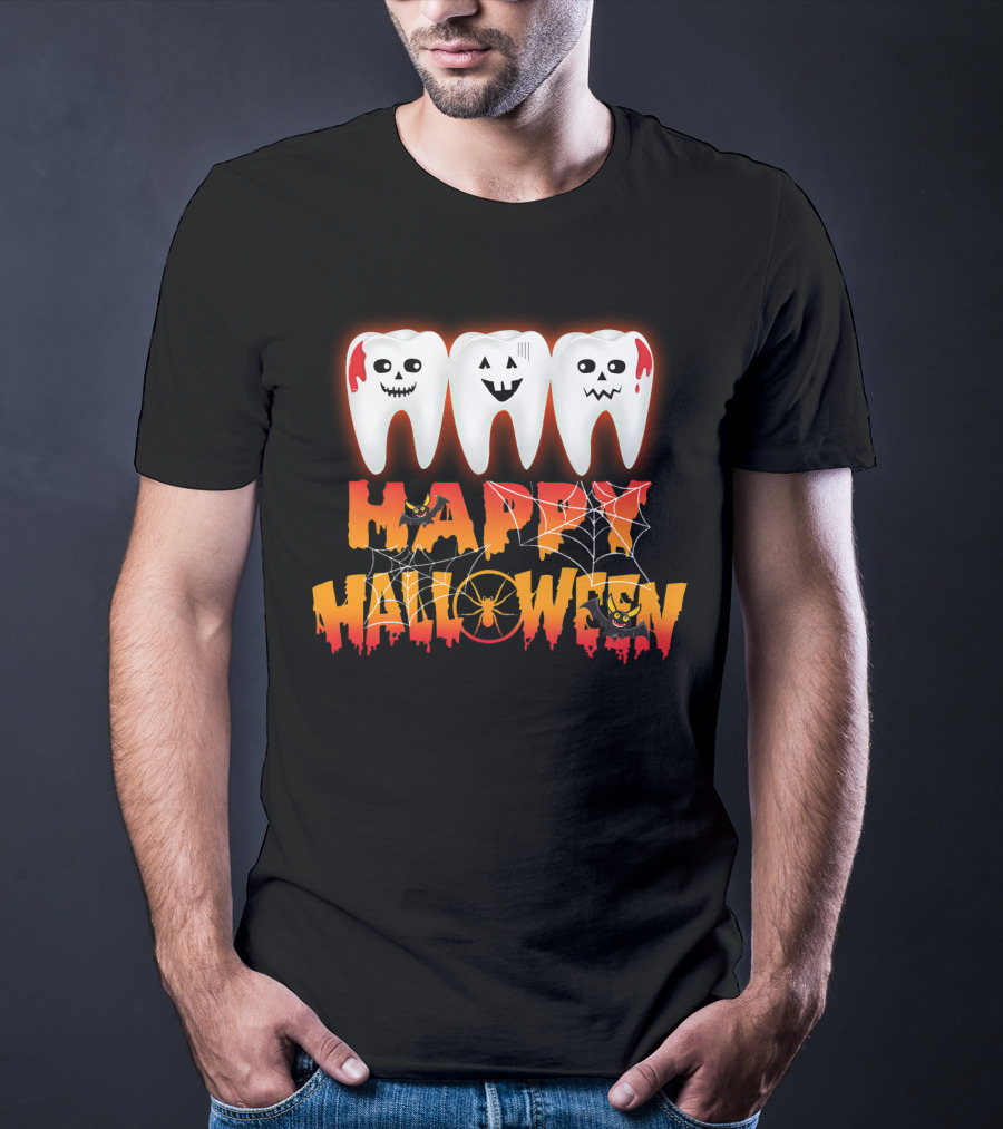Happy Halloween Funny Costume Dental Teeth T-Shirt