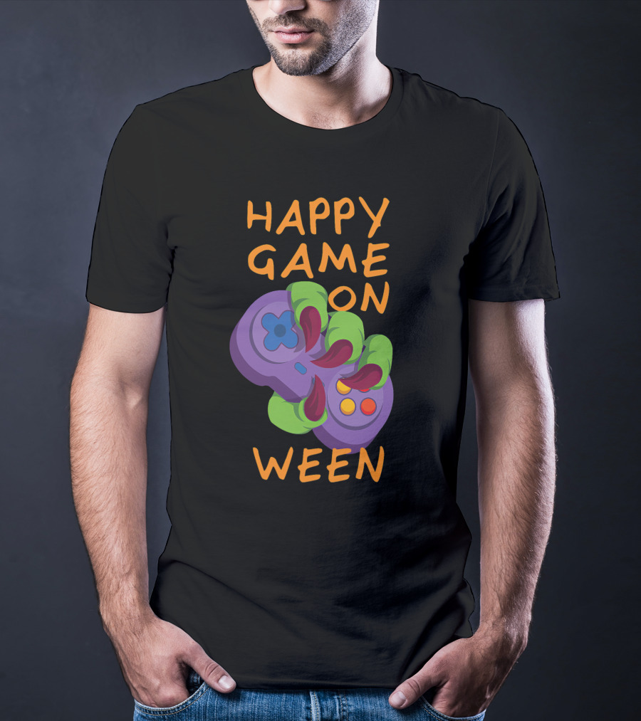 Happy Game On Ween Halloween Gamer Gaming Slogan Holiday Gamer T-Shirt
