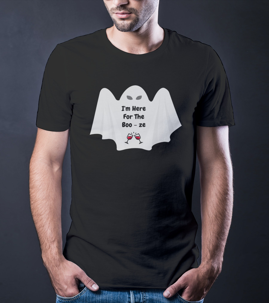 I'm Here For The Boo-ze Halloween Ghost T-Shirt