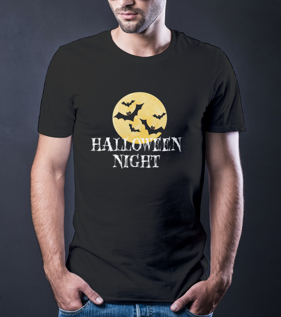 Halloween Night Horror Bats Moon T-Shirt