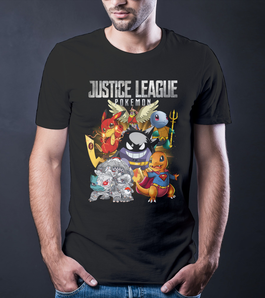 Justice League Pokemon Mashup Characters T-Shirt