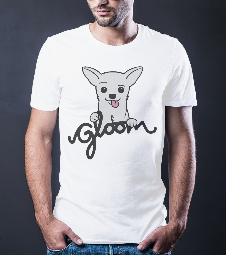 Gloom Cute Dog Cartoon Posing With Lively Expression T-Shirt