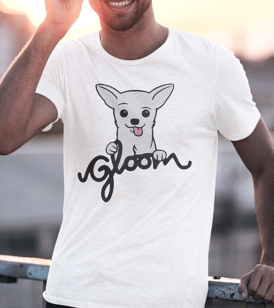 Gloom Cute Dog Cartoon Posing With Lively Expression T-Shirt