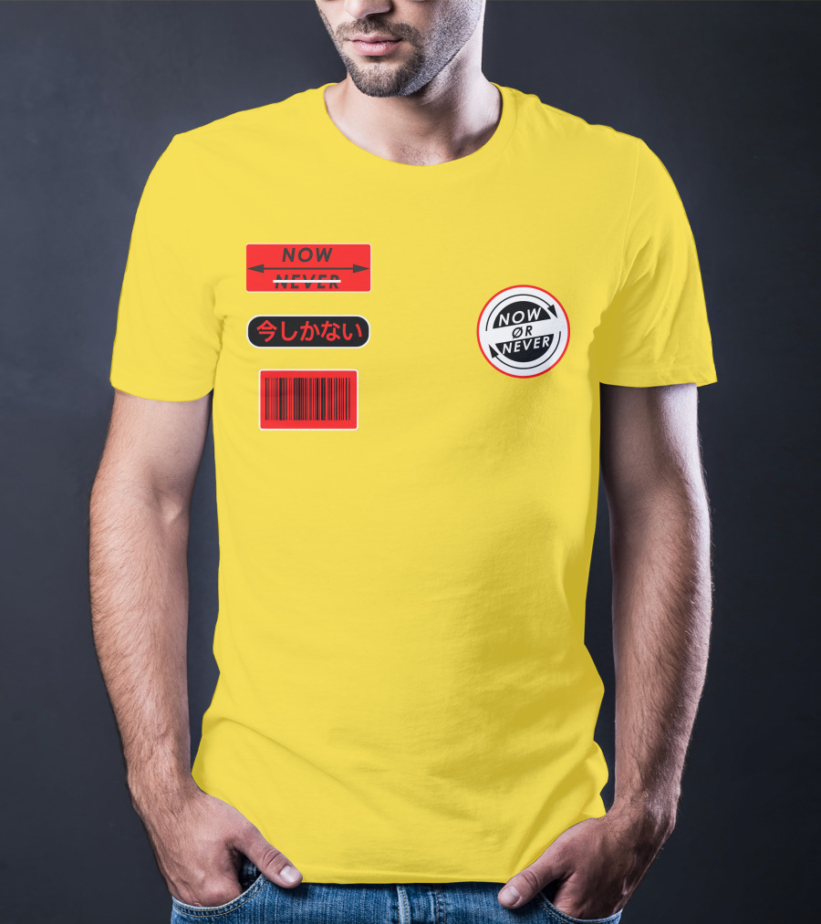 Now Or Never Colby Brock Merch Japanese Text Barcode T-Shirt