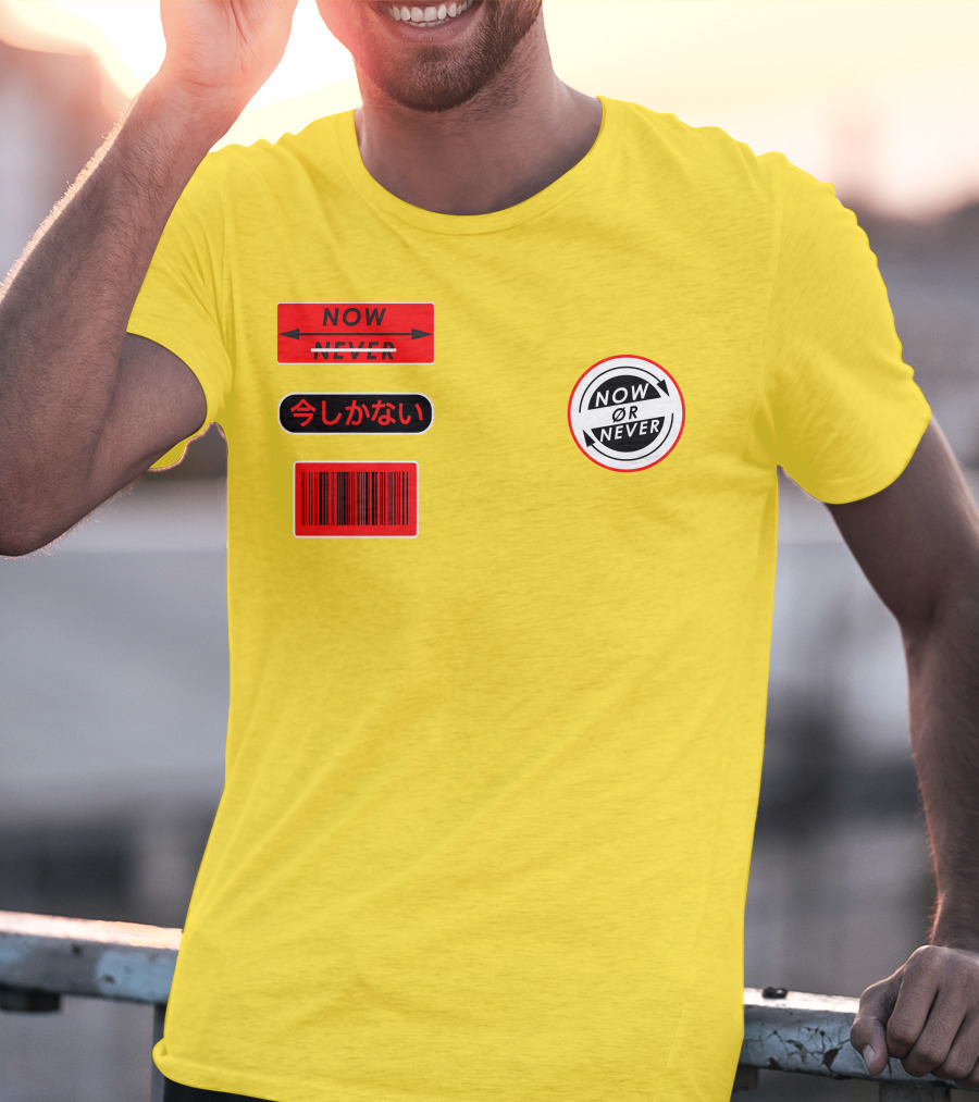 Now Or Never Colby Brock Merch Japanese Text Barcode T-Shirt