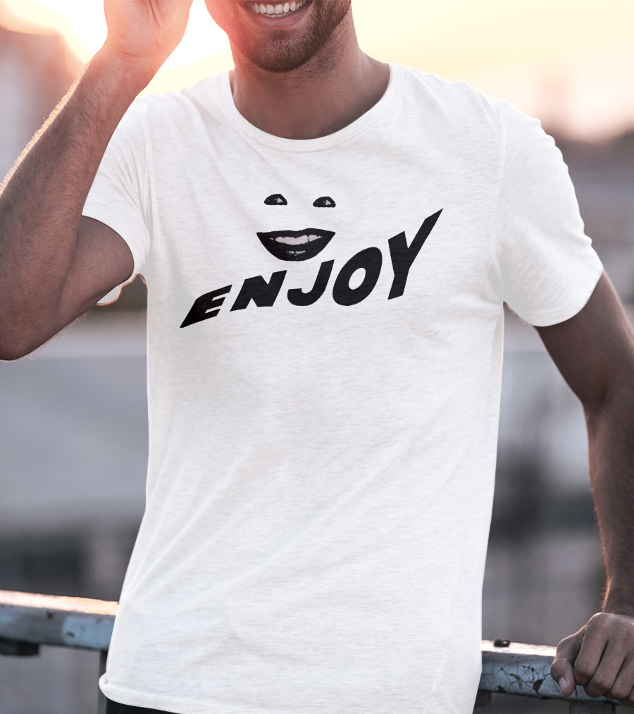 Enjoy Smile Black And White Minimalism T-Shirt