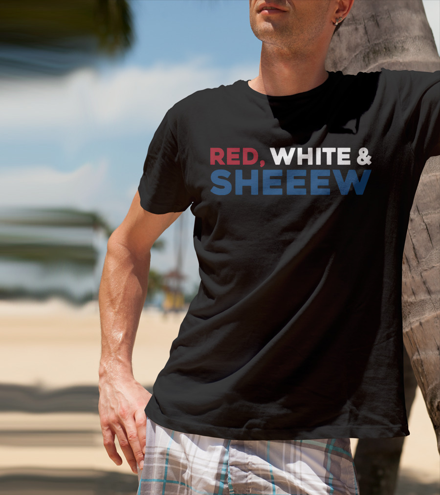 RED, WHITE And SHEEEW Beef Cake Merch T-Shirt