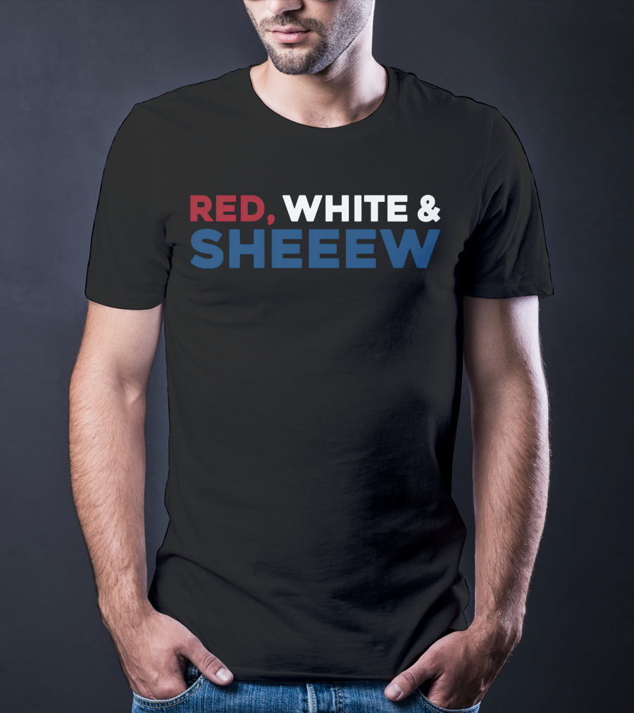 RED, WHITE And SHEEEW Beef Cake Merch T-Shirt