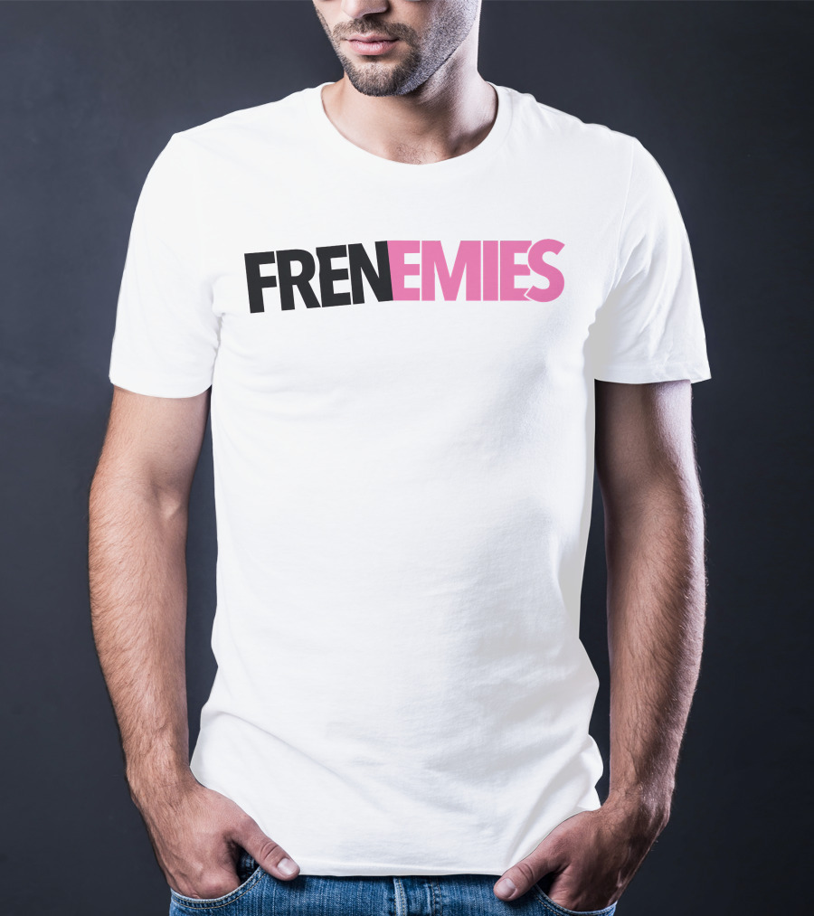 H3 Frenemies Pink And Black Text Logo Merch T-Shirt