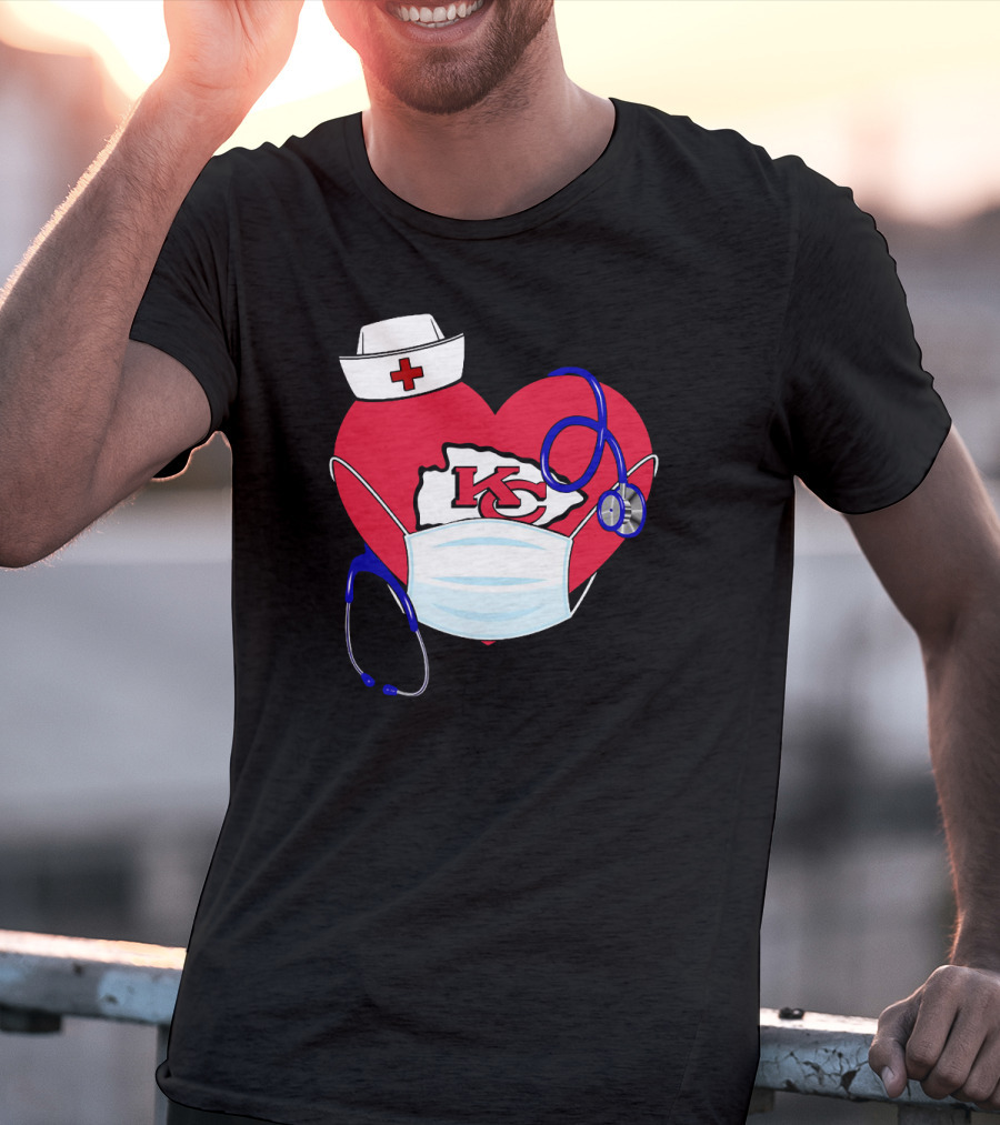 Heart KC Nurse Medical Stethoscope T-Shirt