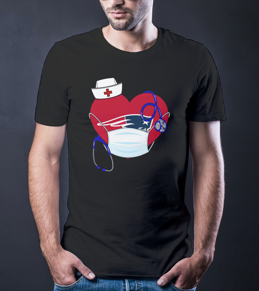 Heart Patriots Nurse Healthcare Mask Stethoscope T-Shirt