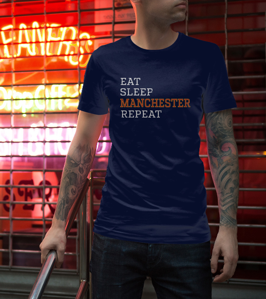 Eat Sleep Manchester Repeat T-Shirt