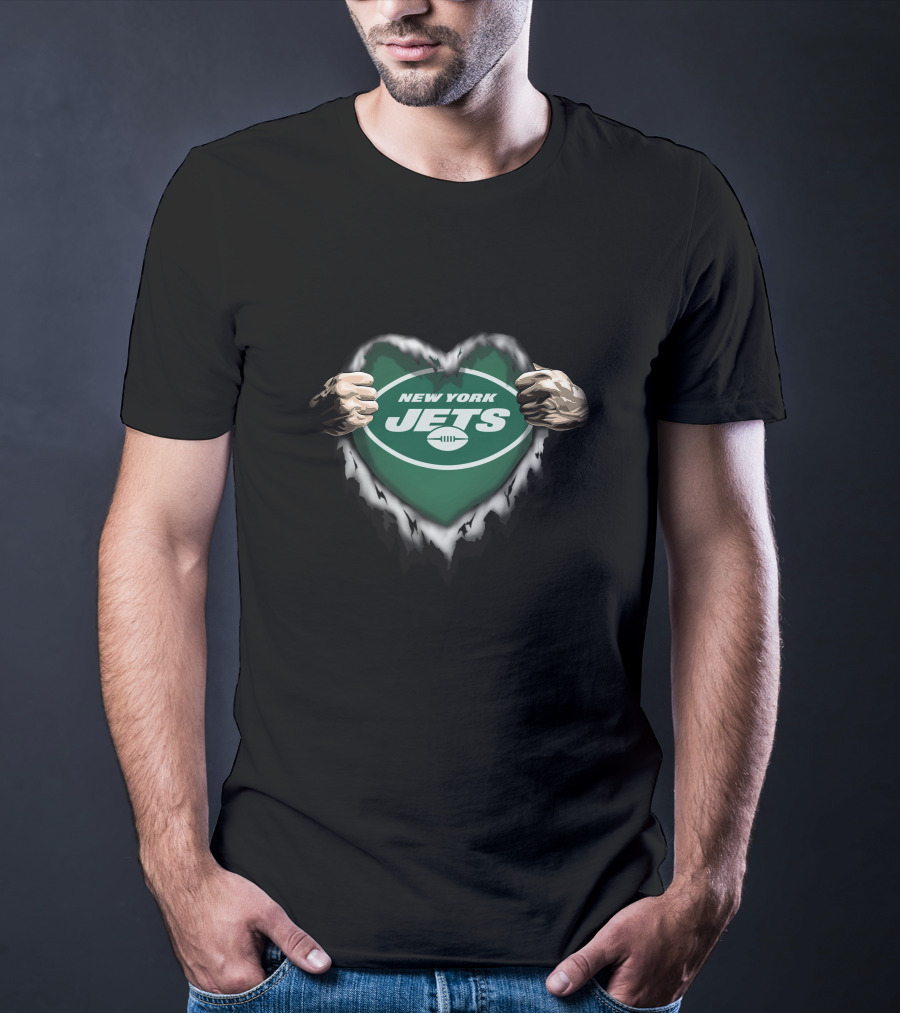 New York Jets Heart Ripped T-Shirt