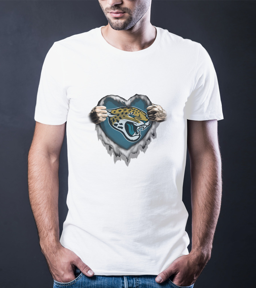 Jacksonville Jaguars Ripped Heart T-Shirt