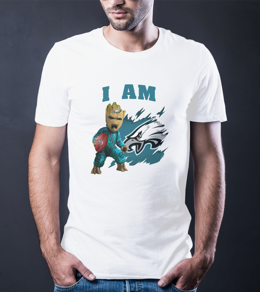 I Am Groot Philadelphia Eagles Football Marvel Crossover T-Shirt