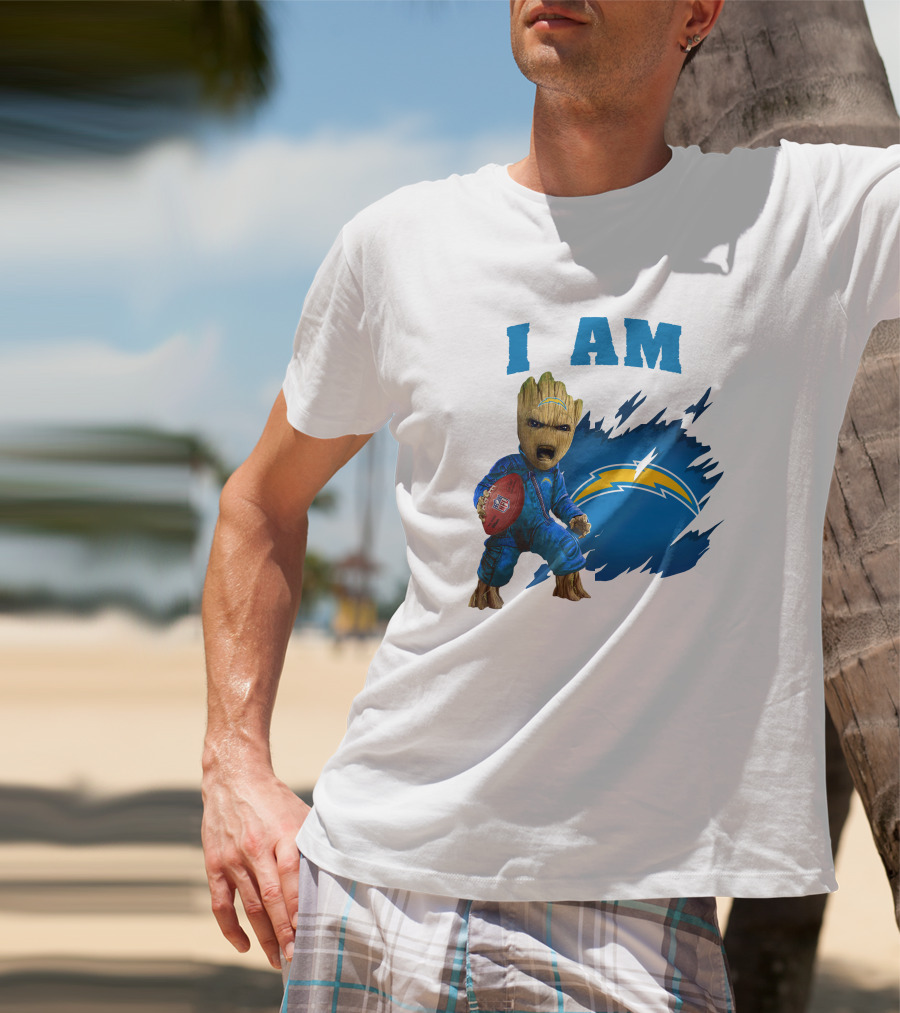 I Am Groot Los Angeles Chargers Football Marvel Character T-Shirt