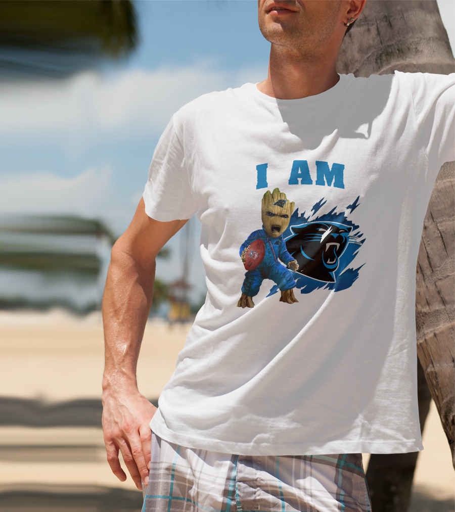 I Am Groot Carolina Panthers NFL Football Groot With Panthers T-Shirt