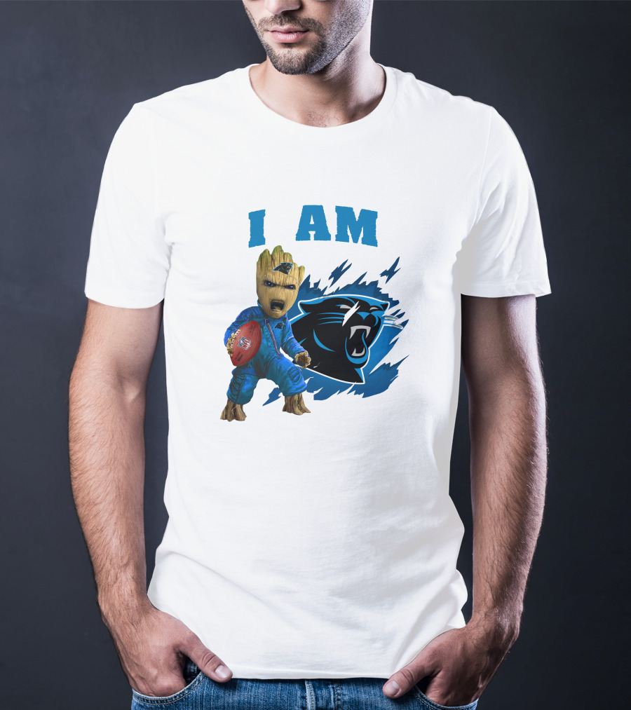 I Am Groot Carolina Panthers NFL Football Groot With Panthers T-Shirt