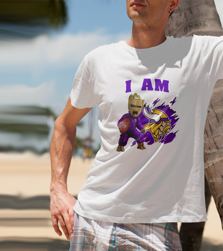 I Am Groot Minnesota Vikings Football Character T-Shirt