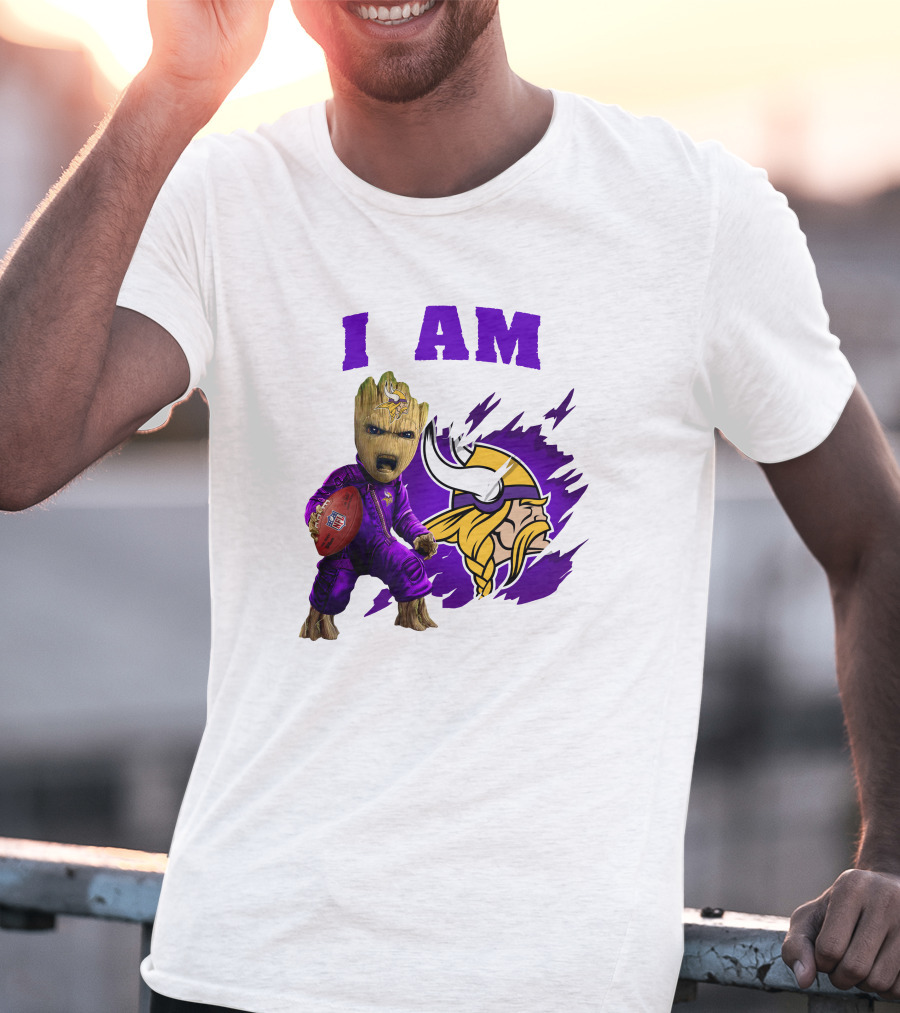 I Am Groot Minnesota Vikings Football Character T-Shirt