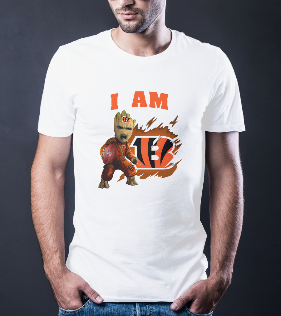 I Am Groot Bengals NFL Logo Football Character T-Shirt