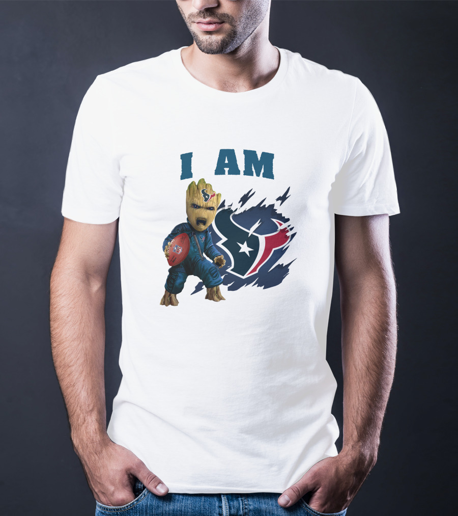 I Am Groot Houston Texans NFL Fan Gear T-Shirt