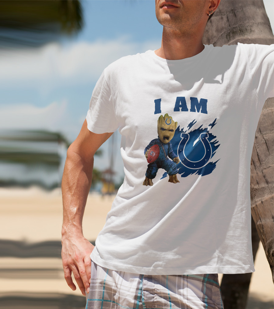 I Am Groot Indianapolis Colts Football Fan Fantasy Character T-Shirt